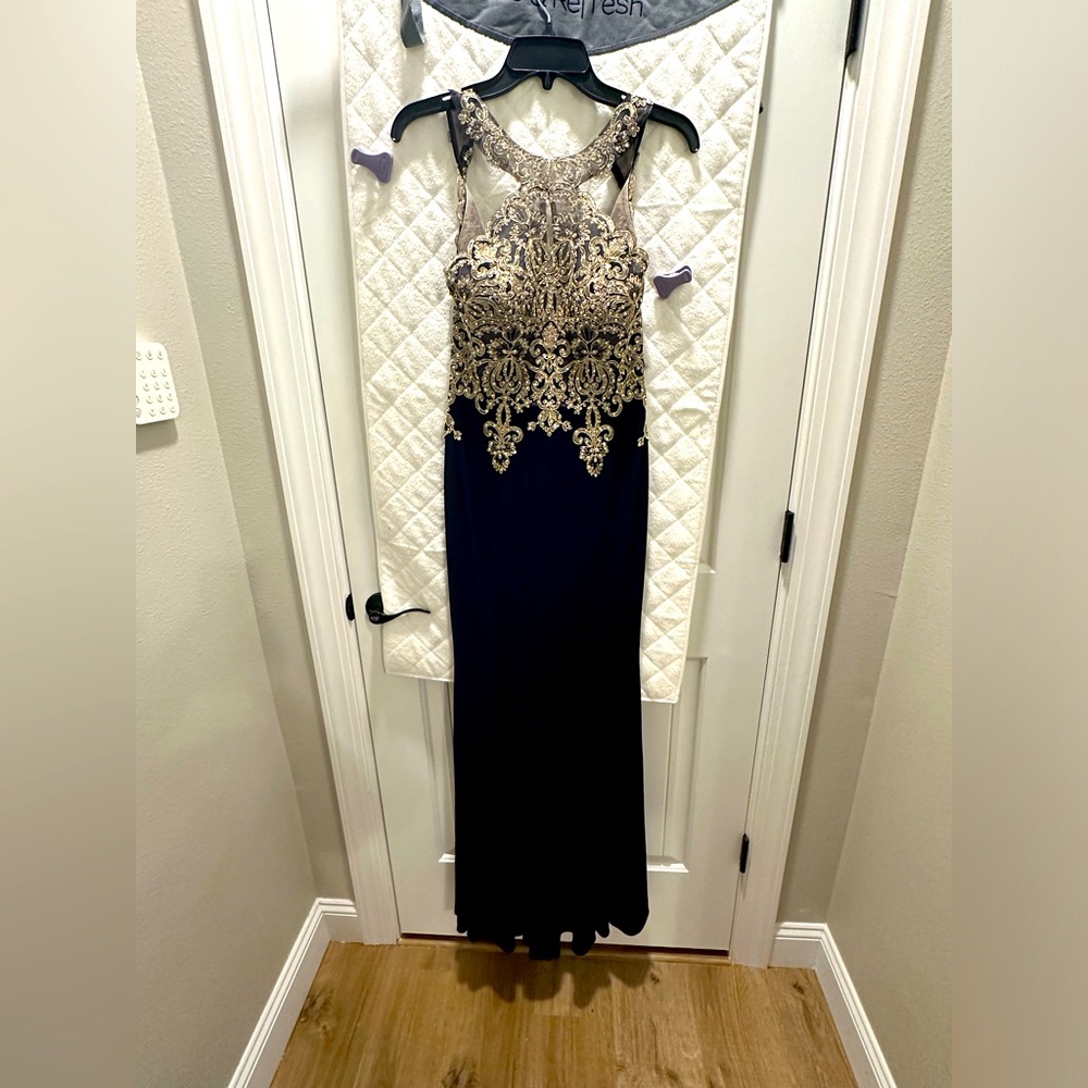 Stunning navy evening dress